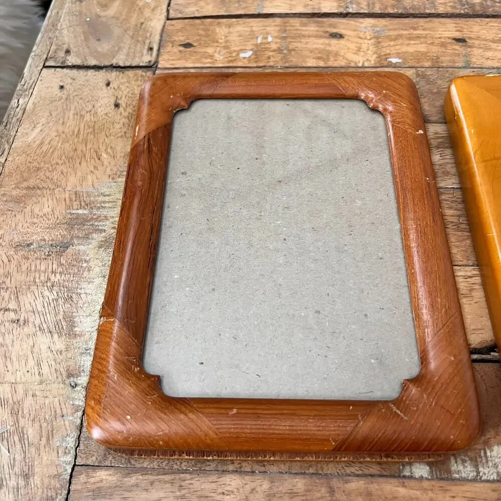 Vintage Teak Wood Photo Frames 6.5 x 4.5 Made In Thailand MCM